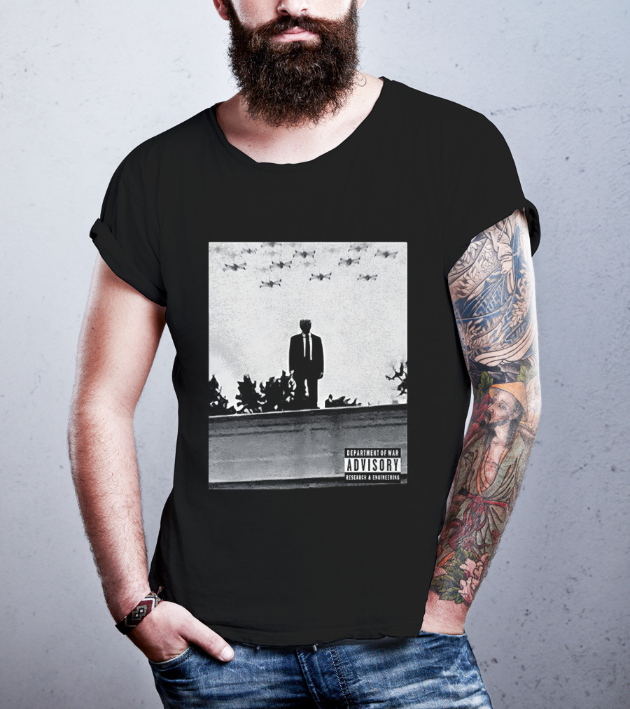 Trump Standing Tall With Advisory Research Warplanes Overhead T-Shirt
