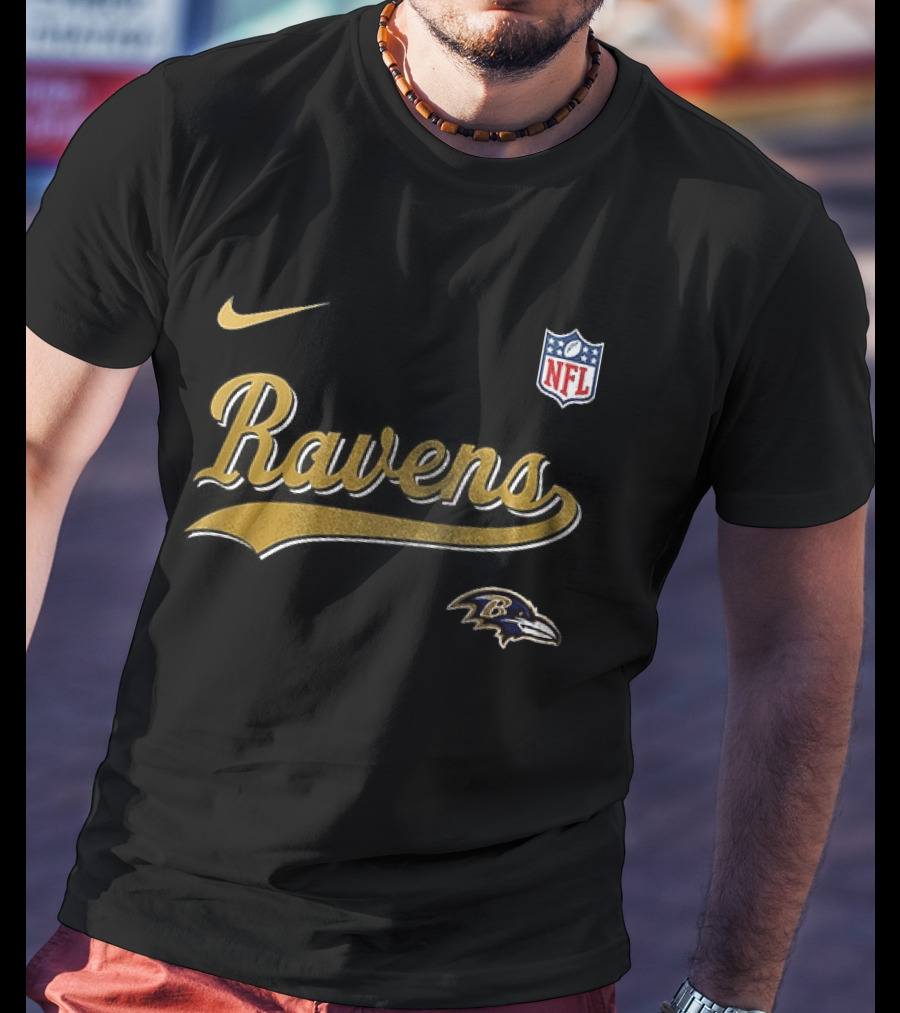 Baltimore Ravens Nike NFL Gold Logo 250th Anniversary Collaboration T-Shirt