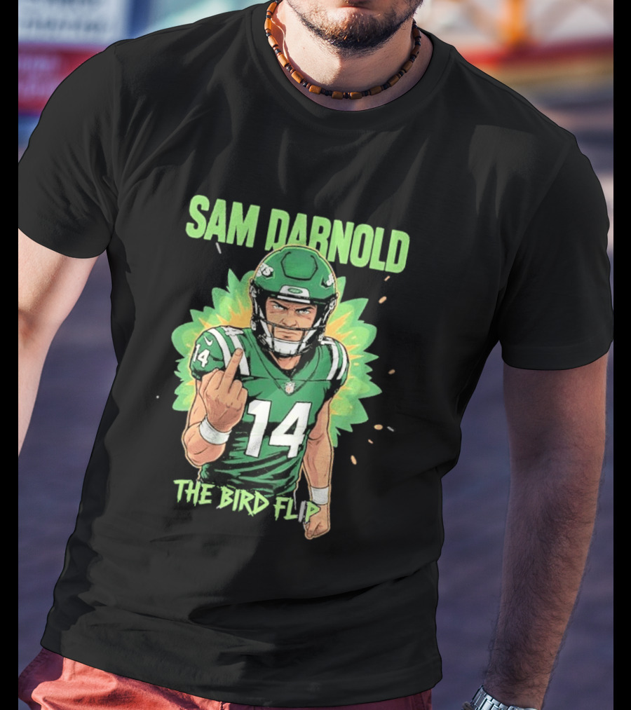 Sam Darnold The Bird Flip Football Gesture T-Shirt