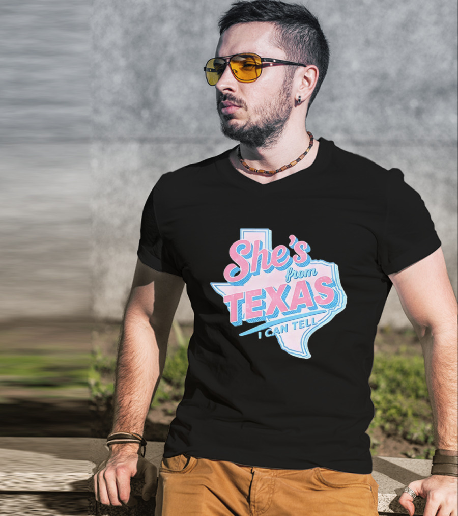 She's From Texas I Can Tell Texas Map T-Shirt