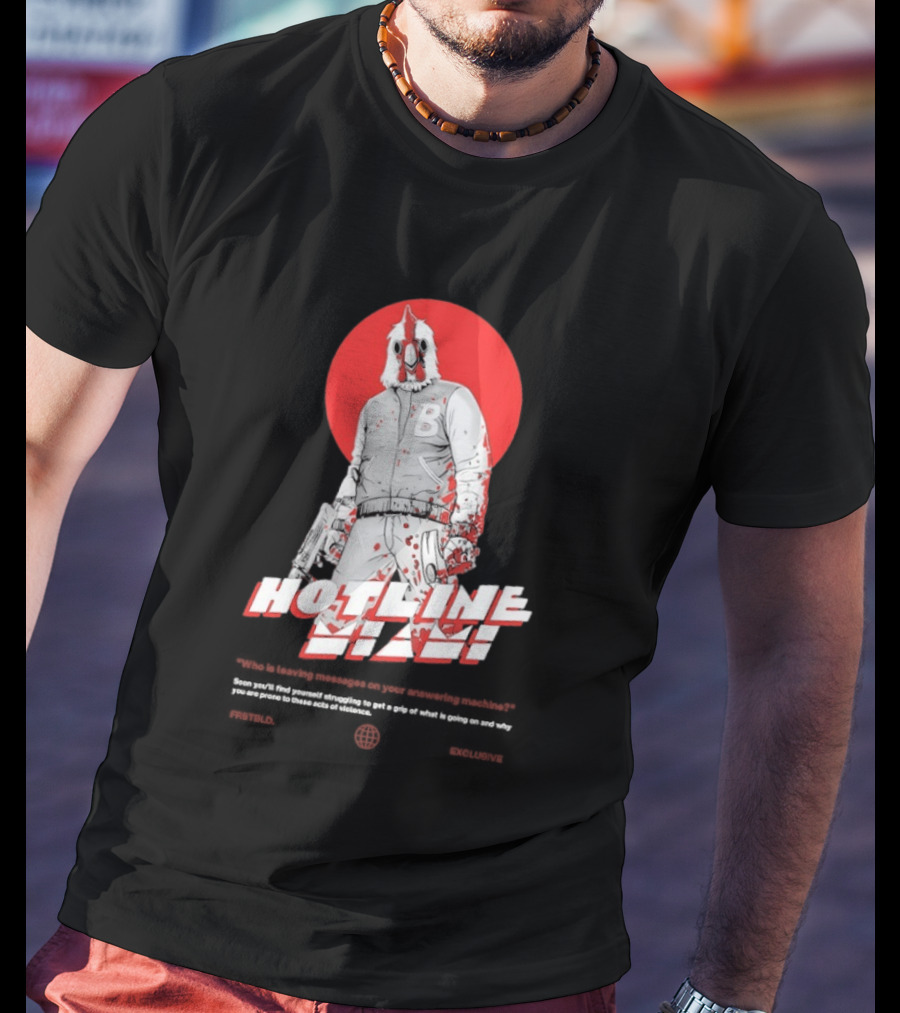 Hotline Miami Jacket Character With Dual Pistols Red T-Shirt