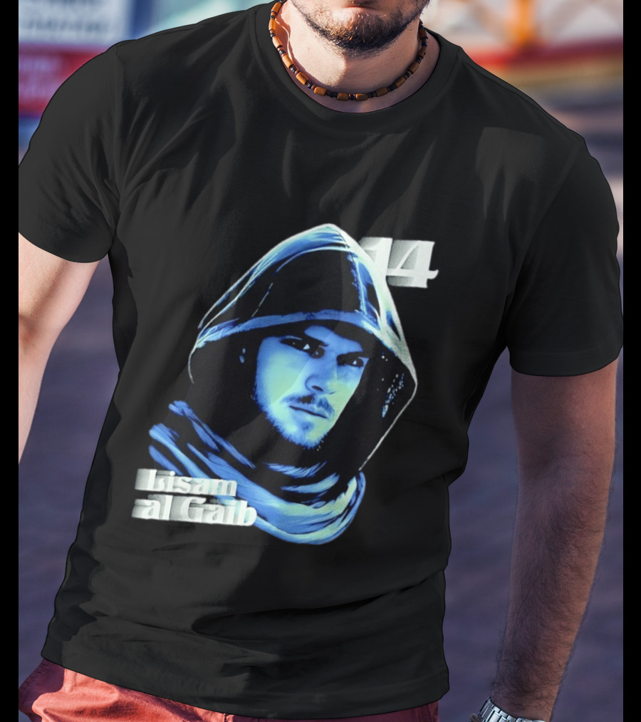 Lisam Al Gaib 14 Hooded Figure Mysterious Blue Aura T-Shirt