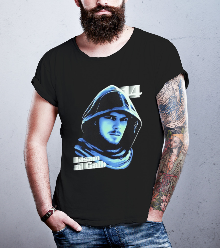 Lisam Al Gaib 14 Hooded Figure Mysterious Blue Aura T-Shirt