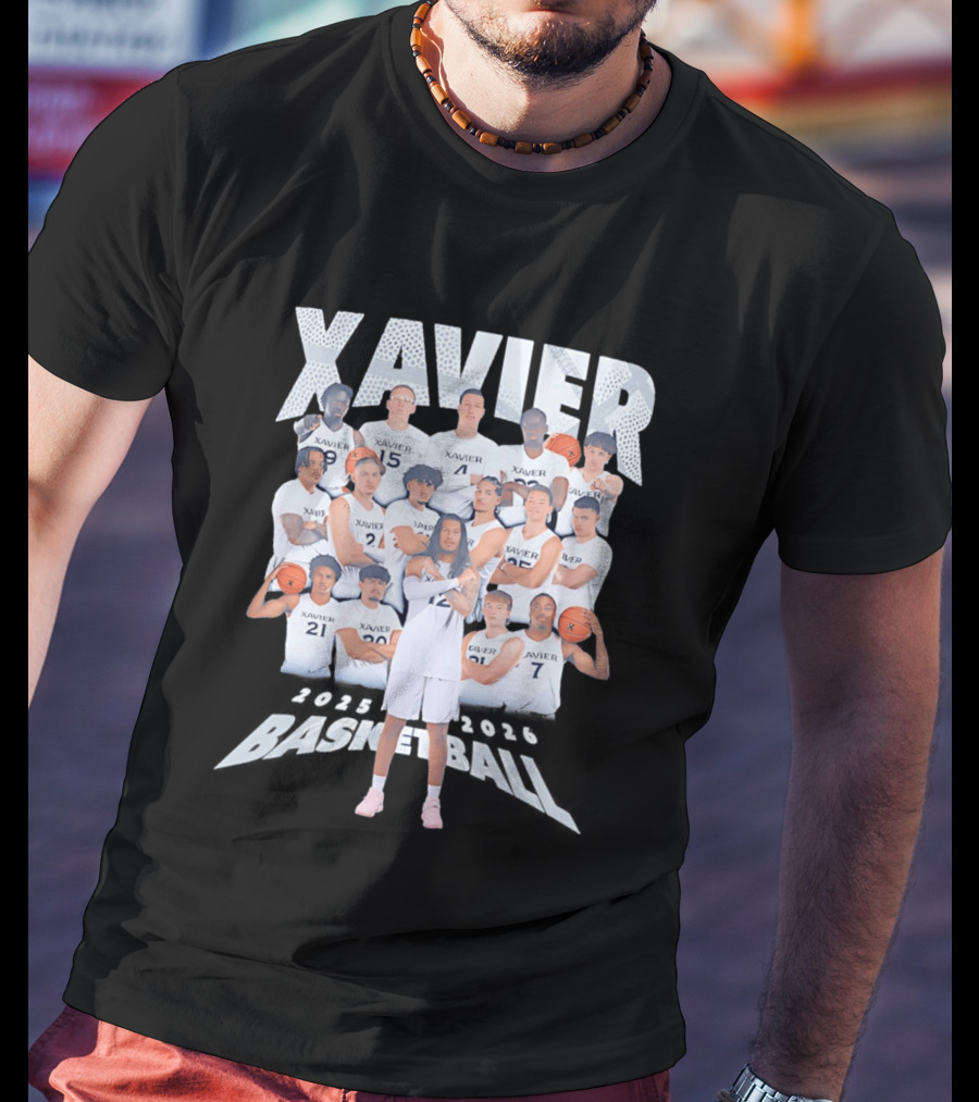 Xavier Men's Basketball 2025 2026 Team Player Roster Collage T-Shirt