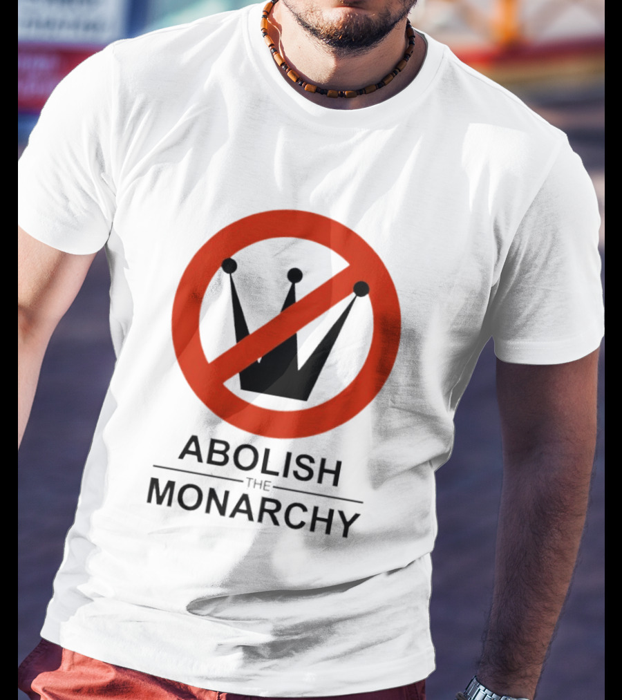 Abolish The Monarchy Crown Symbol With Red Strike Through T-Shirt