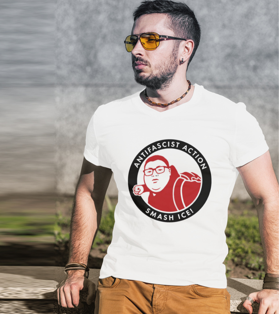 Antifascist Action Smash ICE Smash Nazi T-Shirt