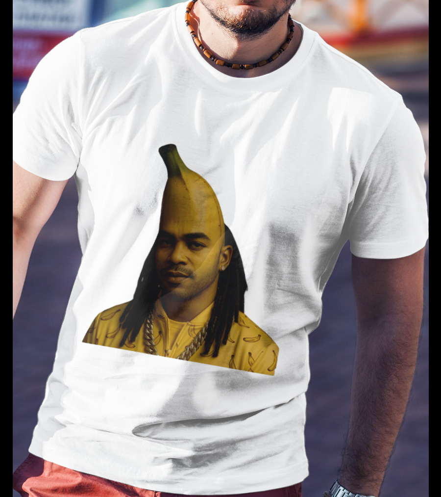 Banana Santana Face Head Banana Man With Dreadlocks And Chain T-Shirt