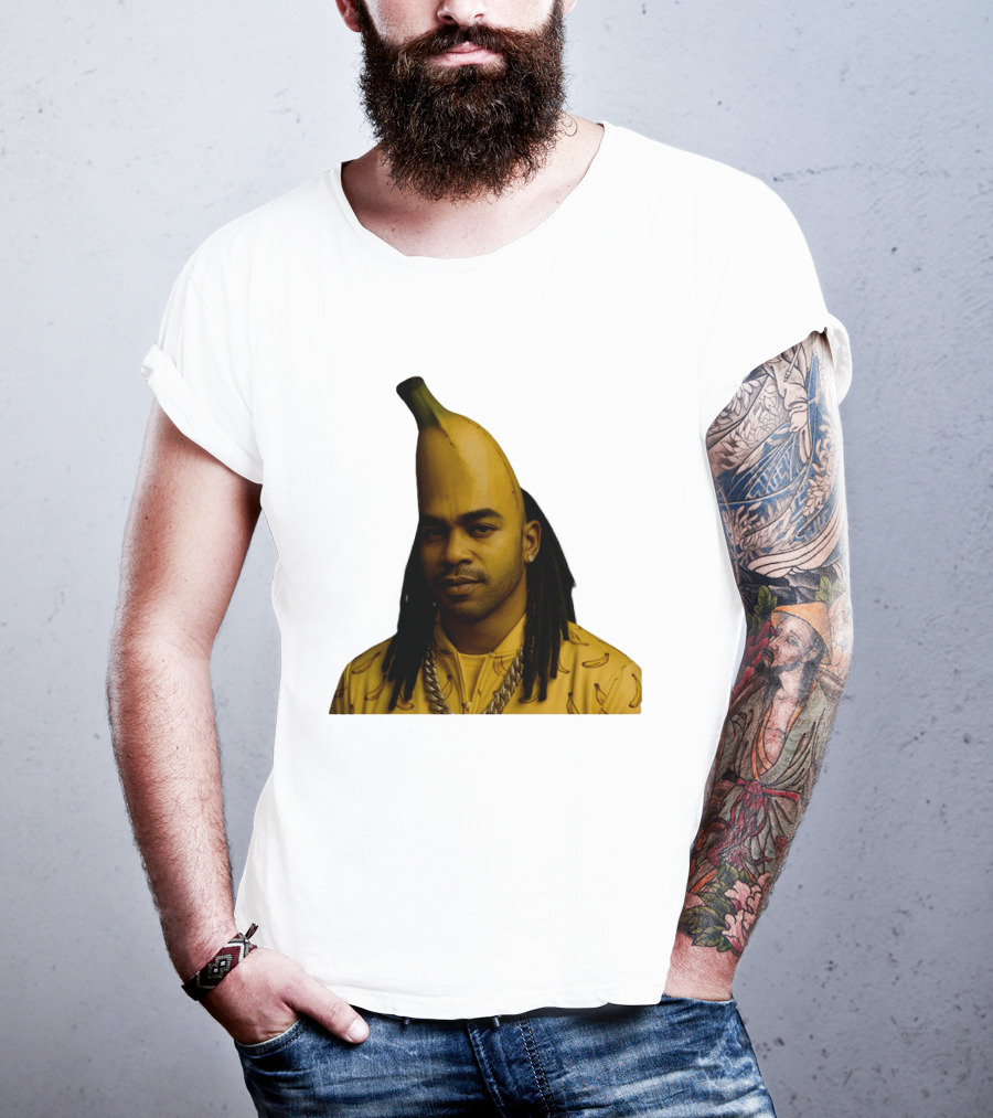Banana Santana Face Head Banana Man With Dreadlocks And Chain T-Shirt