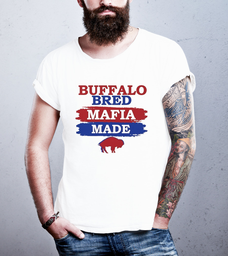 Buffalo Bred Mafia Made Buffalo Bills Fan Apparel NFL Team Spirit T-Shirt