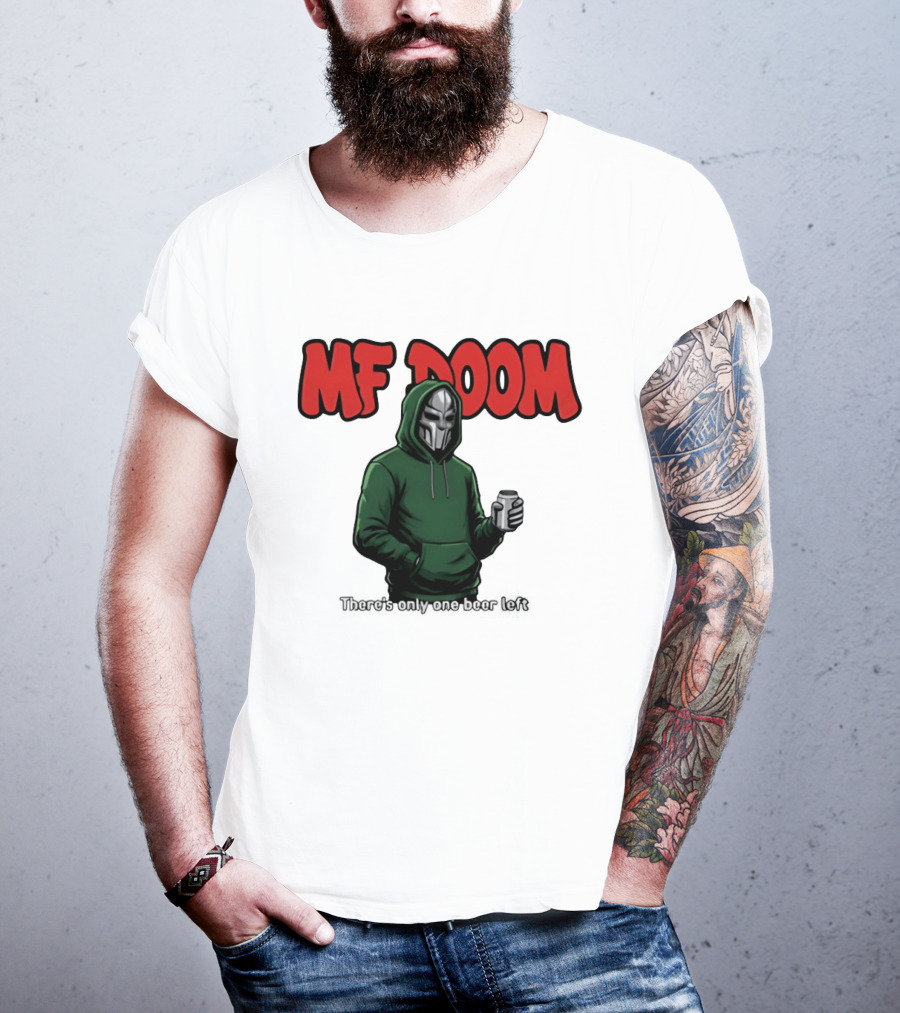 MF DOOM There's Only One Beer Left Masked Rapper With Can T-Shirt