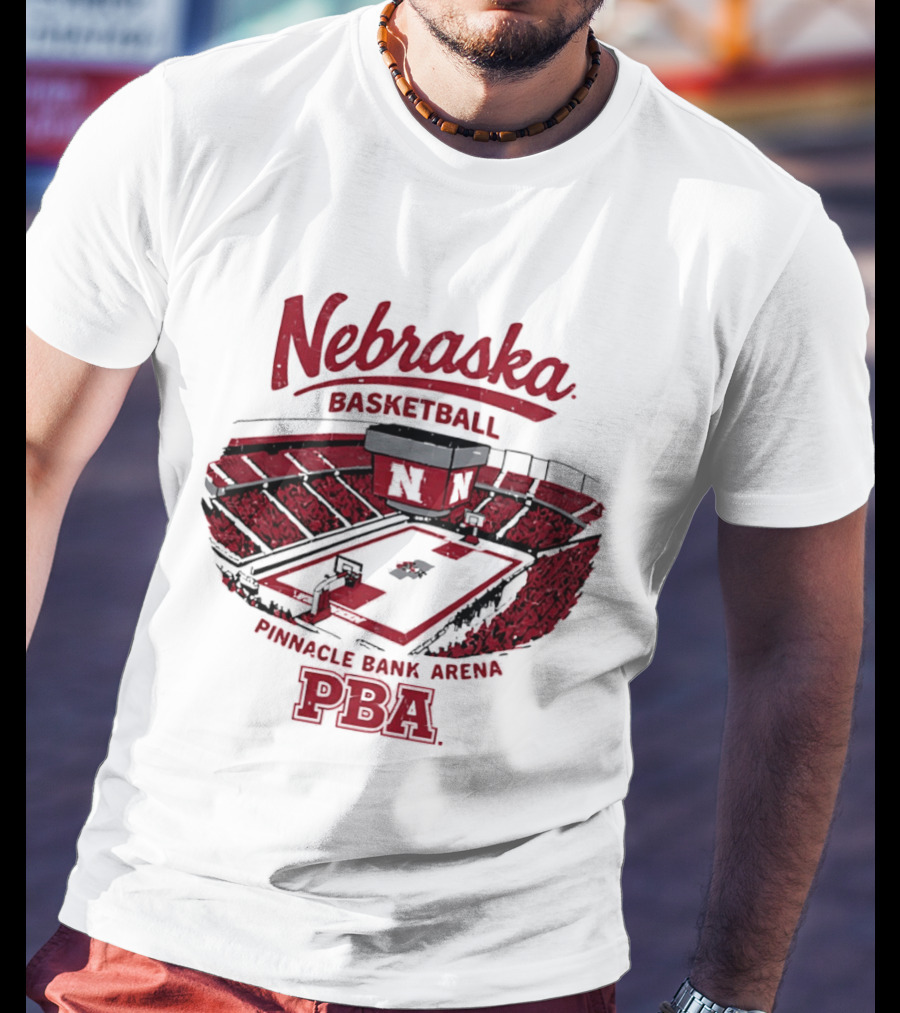 Nebraska Basketball Pinnacle Bank Arena PBA Cornhuskers T-Shirt