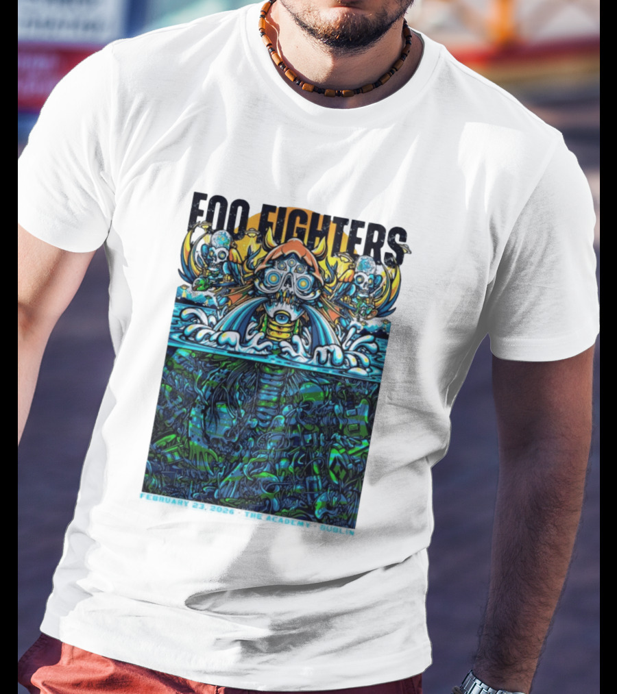 Foo Fighters Dublin 2026 Concert February 23 The Academy Venue Underwater Skeleton T-Shirt