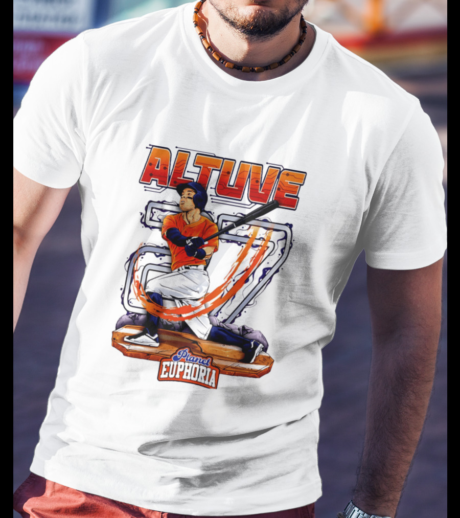 Altuve 27 Planet Euphoria Houston Astros Hand Drawn T-Shirt