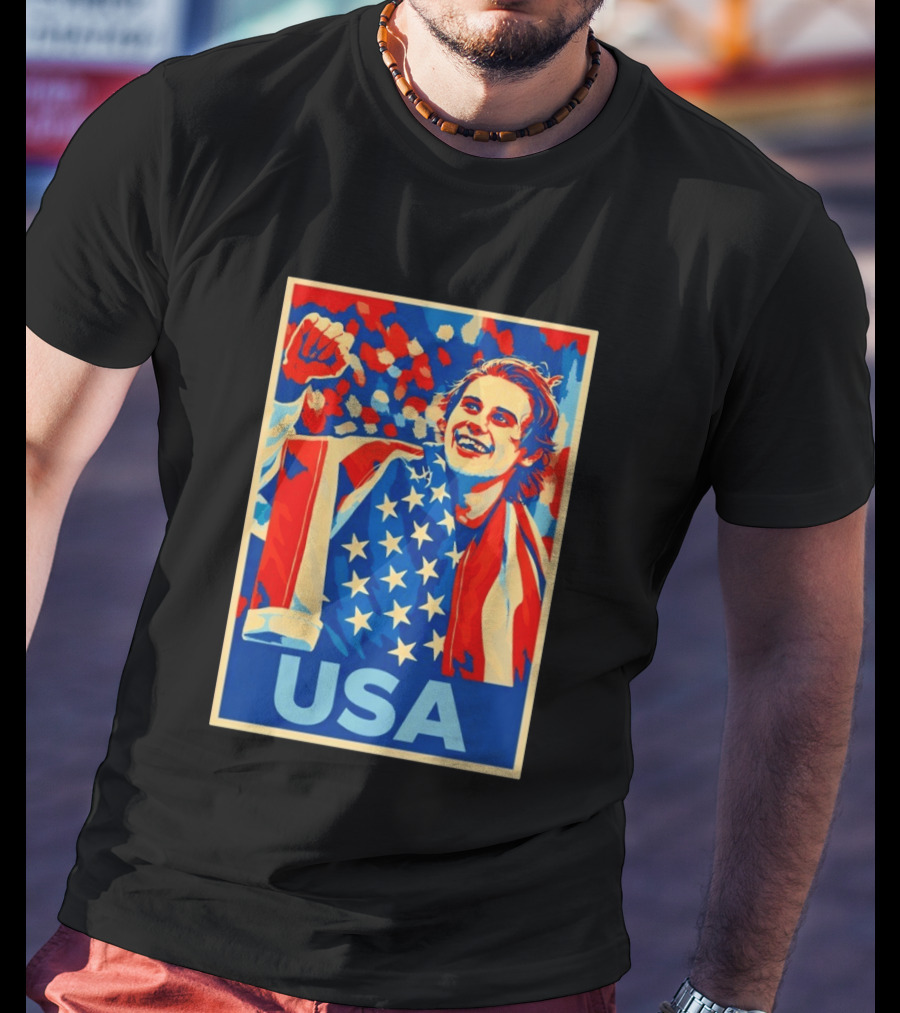 USA Hockey Celebration Jack Hughes Fan Hope Gift Idea T-Shirt