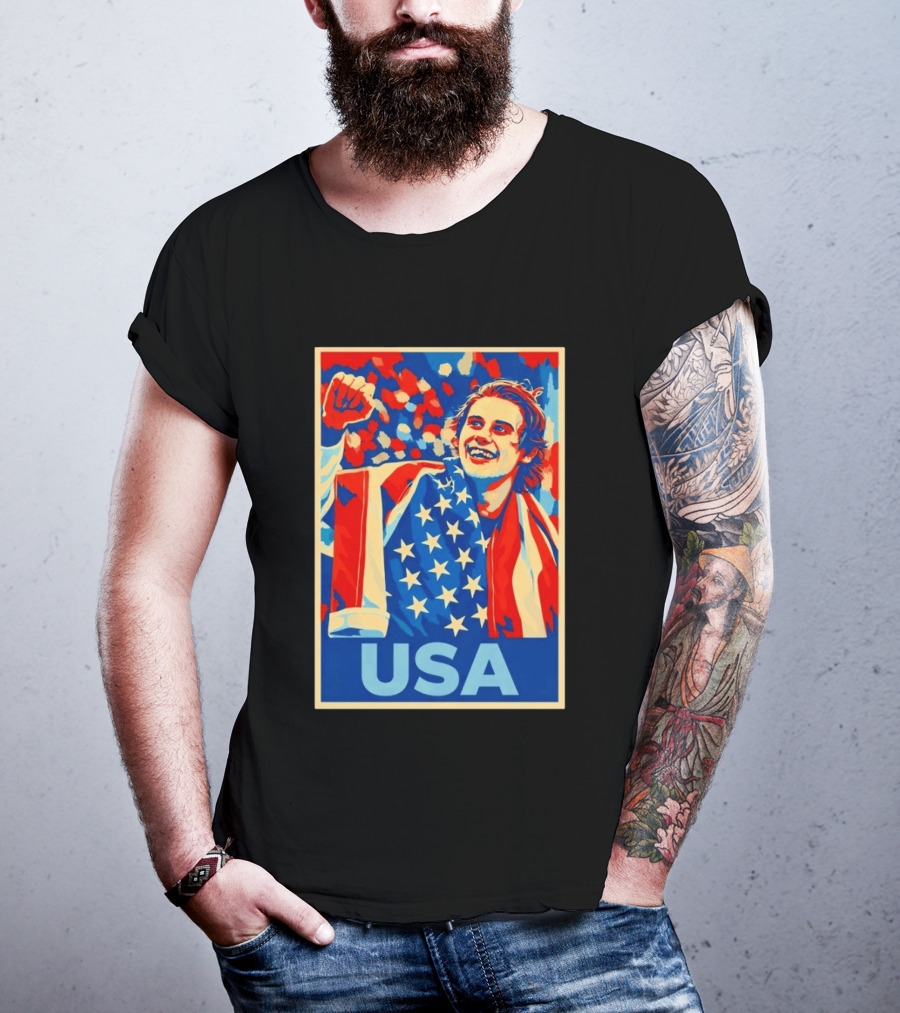 USA Hockey Celebration Jack Hughes Fan Hope Gift Idea T-Shirt
