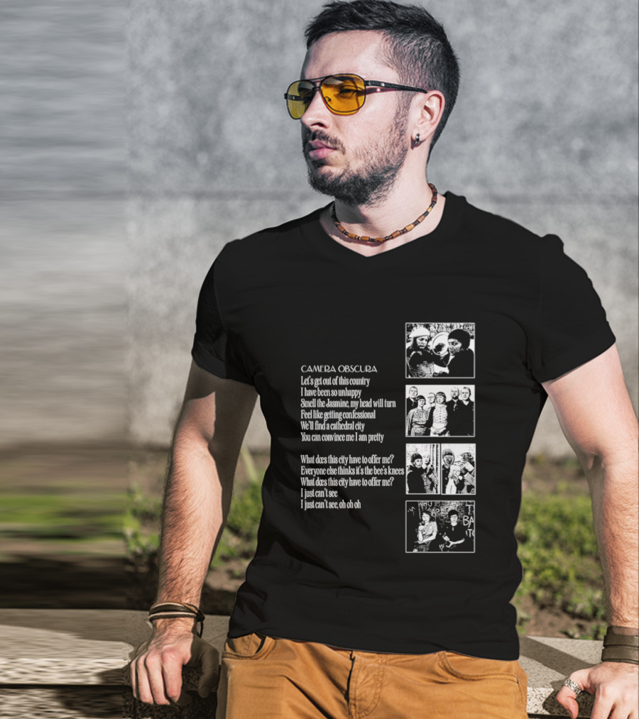 Camera Obscura Let's Get Out Of This Country Song Lyrics And Photos T-Shirt