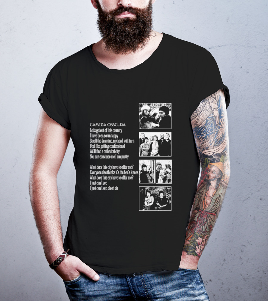 Camera Obscura Let's Get Out Of This Country Song Lyrics And Photos T-Shirt