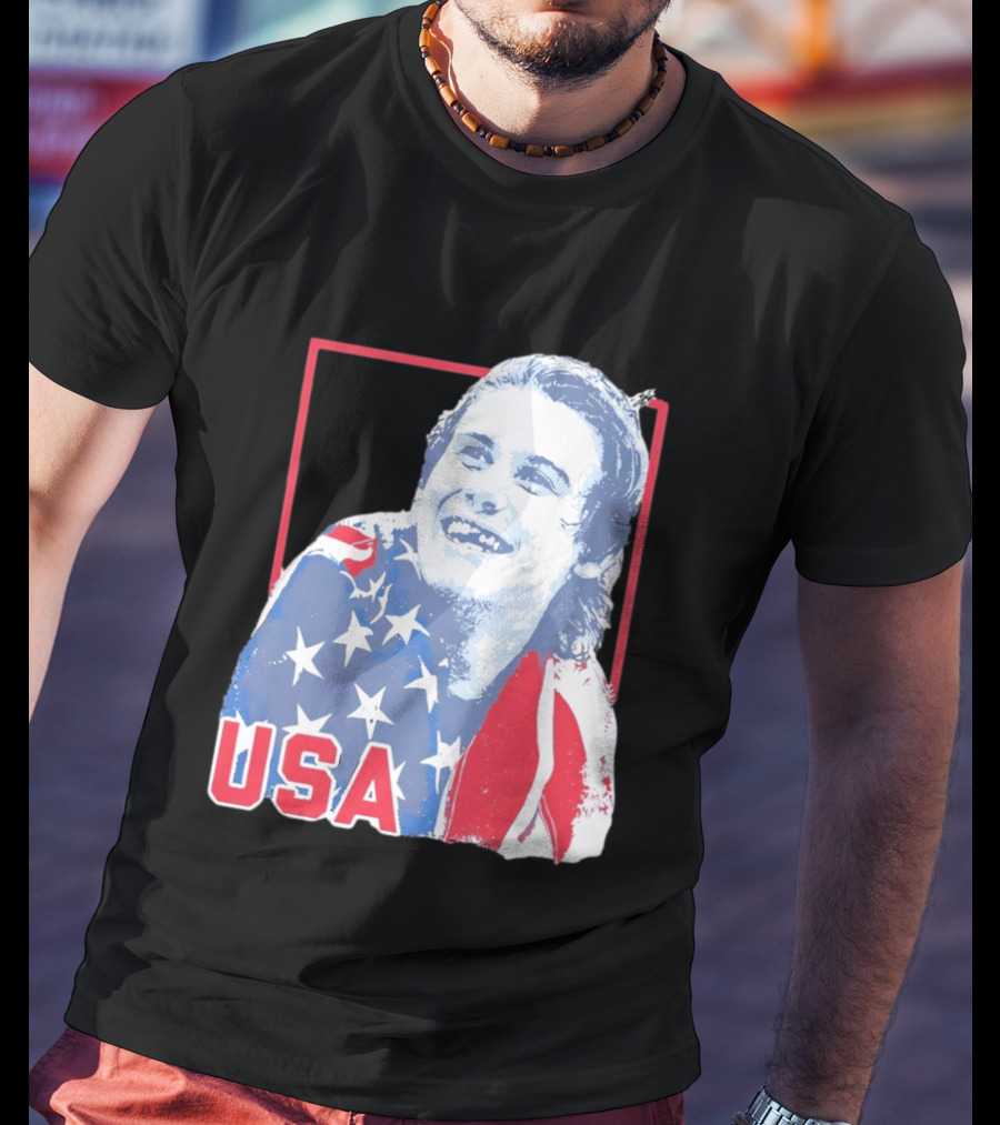 Jack Hughes USA Flag 2026 Hockey T-Shirt