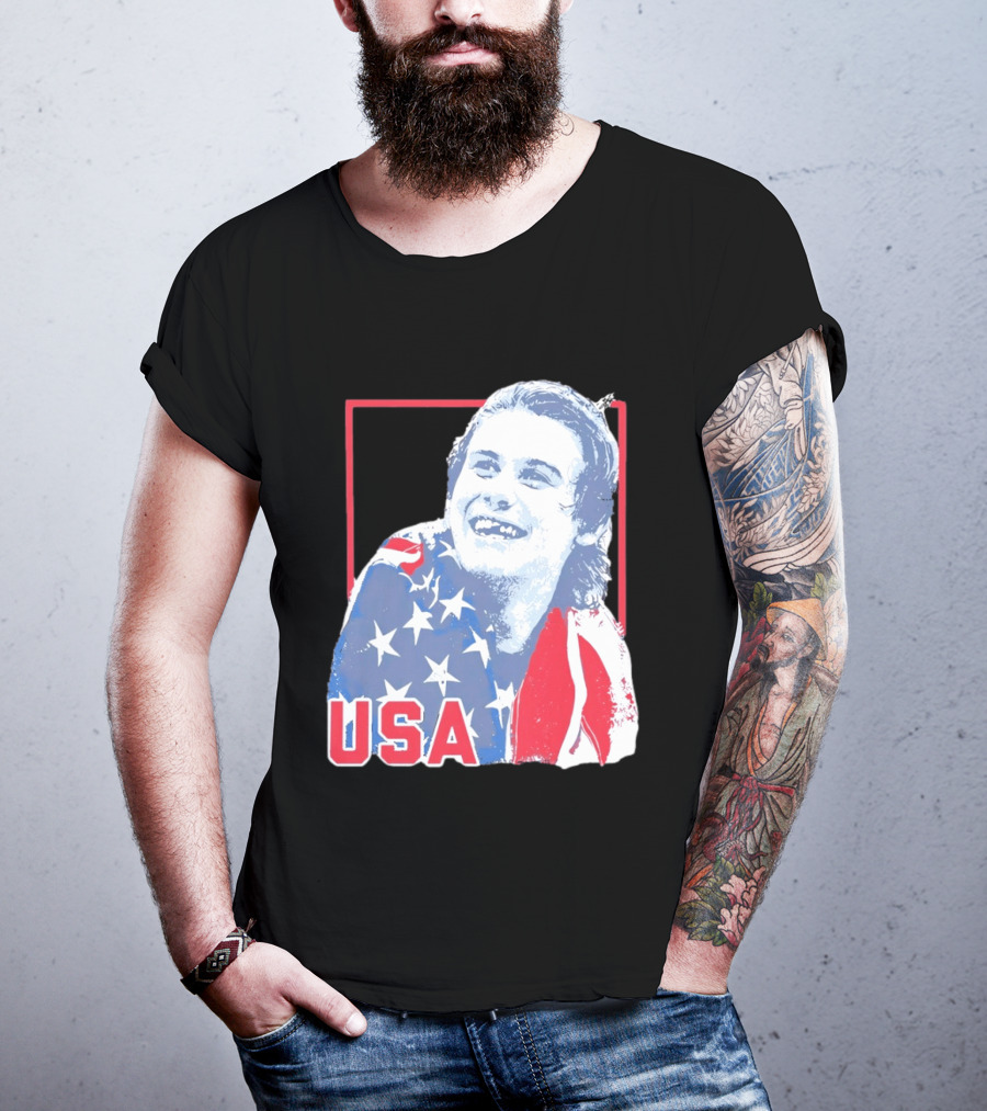Jack Hughes USA Flag 2026 Hockey T-Shirt