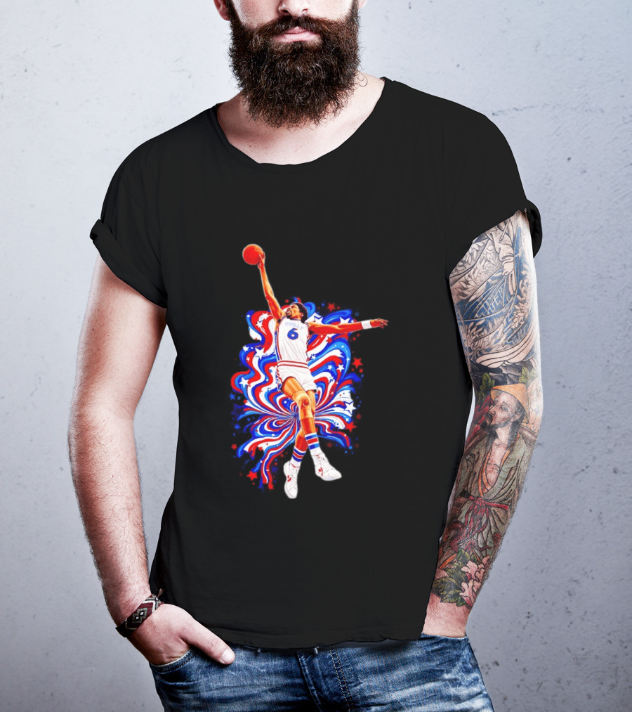 Philadelphia 76ers Julius Erving Dr. J Phunkadelic Slam Dunk T-Shirt