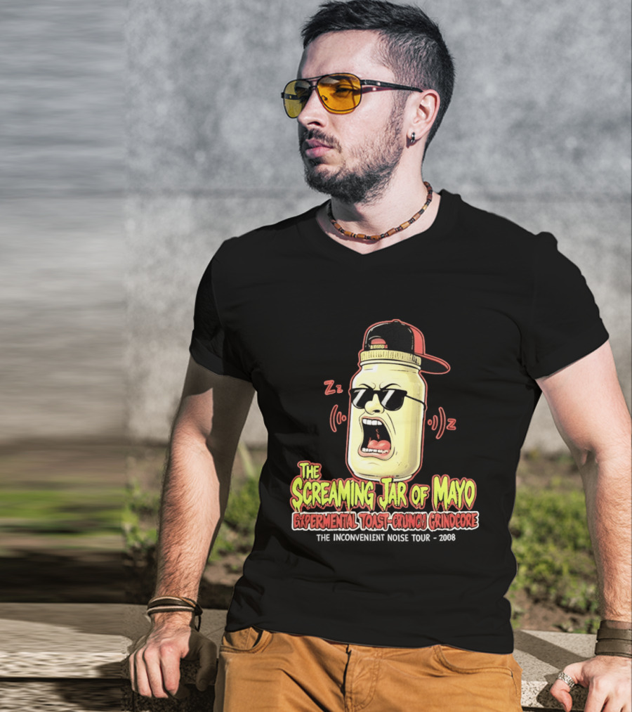 The Screaming Jar Of Mayo Experimental Toast Crunch Grindcore The Inconvenient Noise Tour 2008 T-Shirt