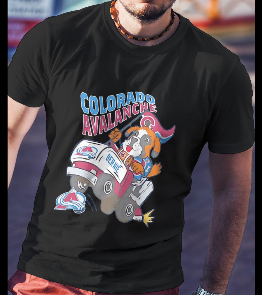Colorado Avalanche Bernie Mascot Dog With Hockey Zamboni T-Shirt
