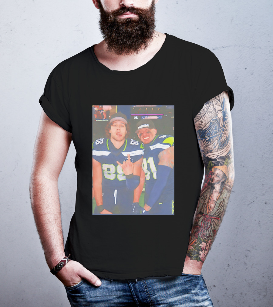 Seattle Seahawks Players Eric Saubert AJ Barner NFL Team Fans Football Enthusiasts T-Shirt