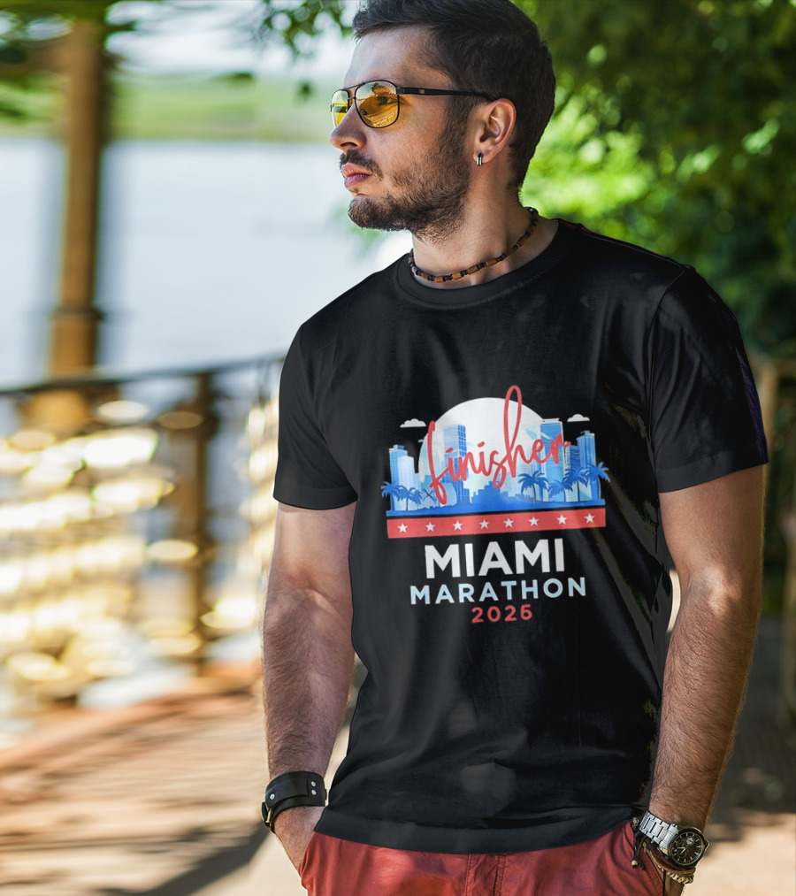 Finisher Miami Marathon 2026 City Skyline Florida T-Shirt