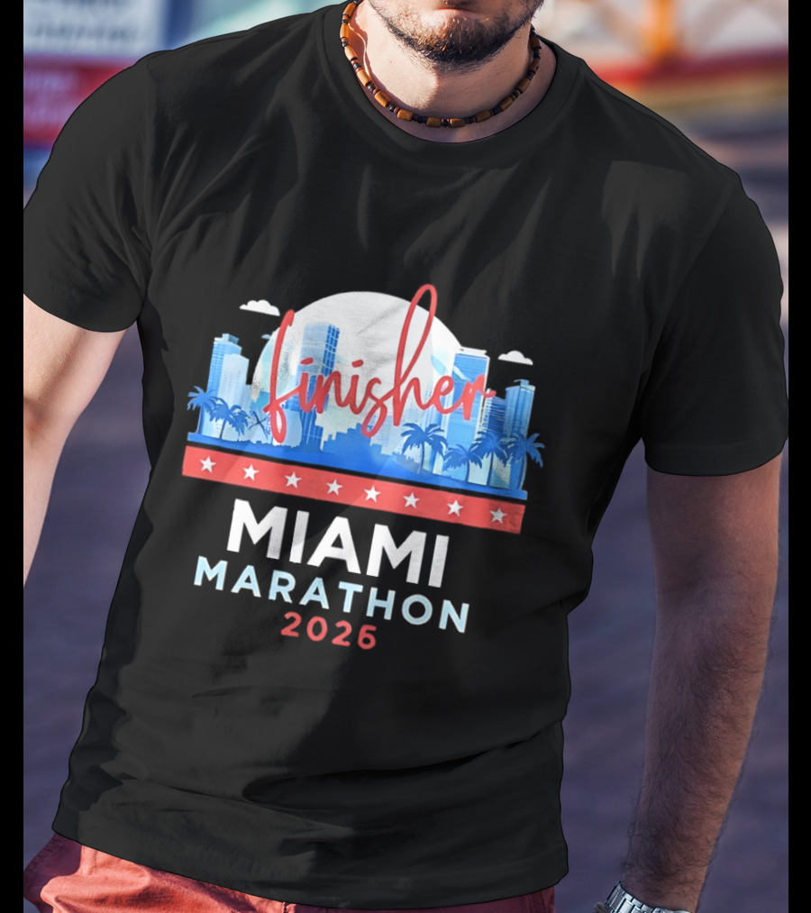Finisher Miami Marathon 2026 City Skyline Florida T-Shirt