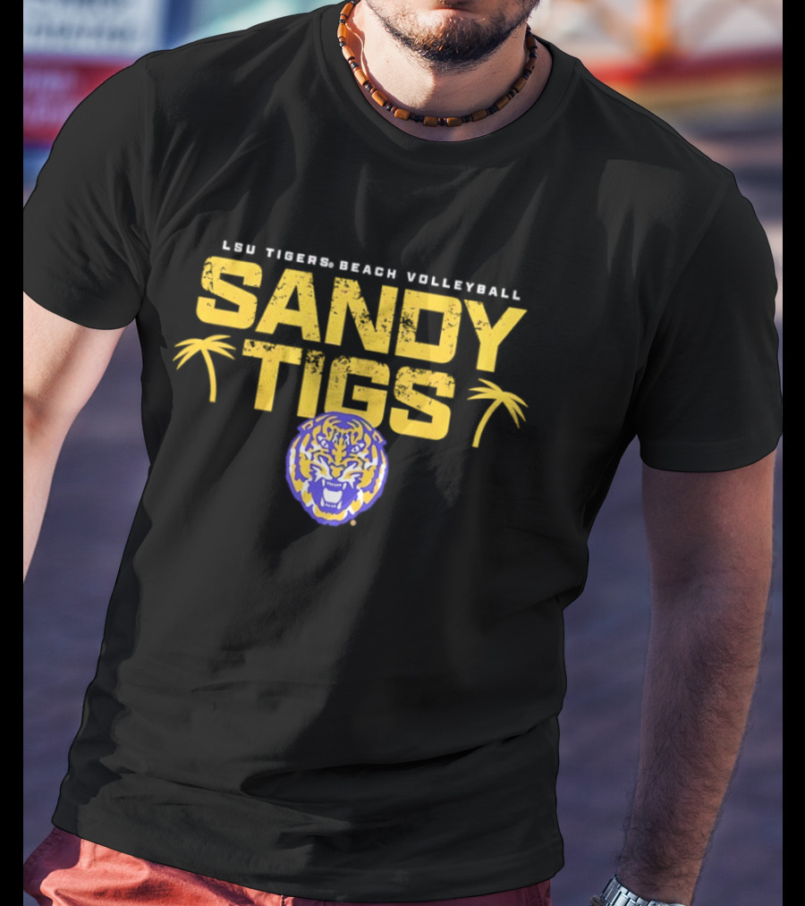 LSU Tigers Beach Volleyball Sandy Tigs T-Shirt
