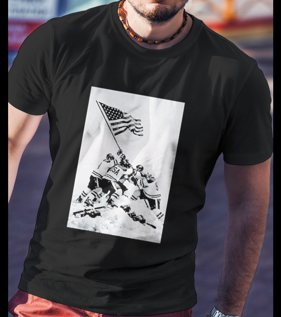 USA Hockey Celebration American Flag Olympic Milano Cortina 2026 T-Shirt