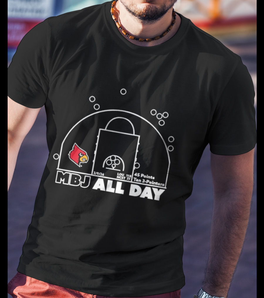 Louisville Cardinals MBJ All Day Basketball 45 Points 2026 Reclassified T-Shirt