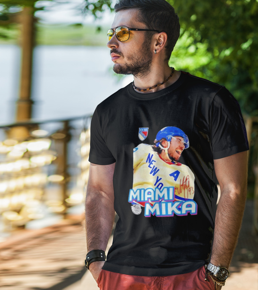 New York Rangers Mika Zibanejad Miami Mika 93 T-Shirt