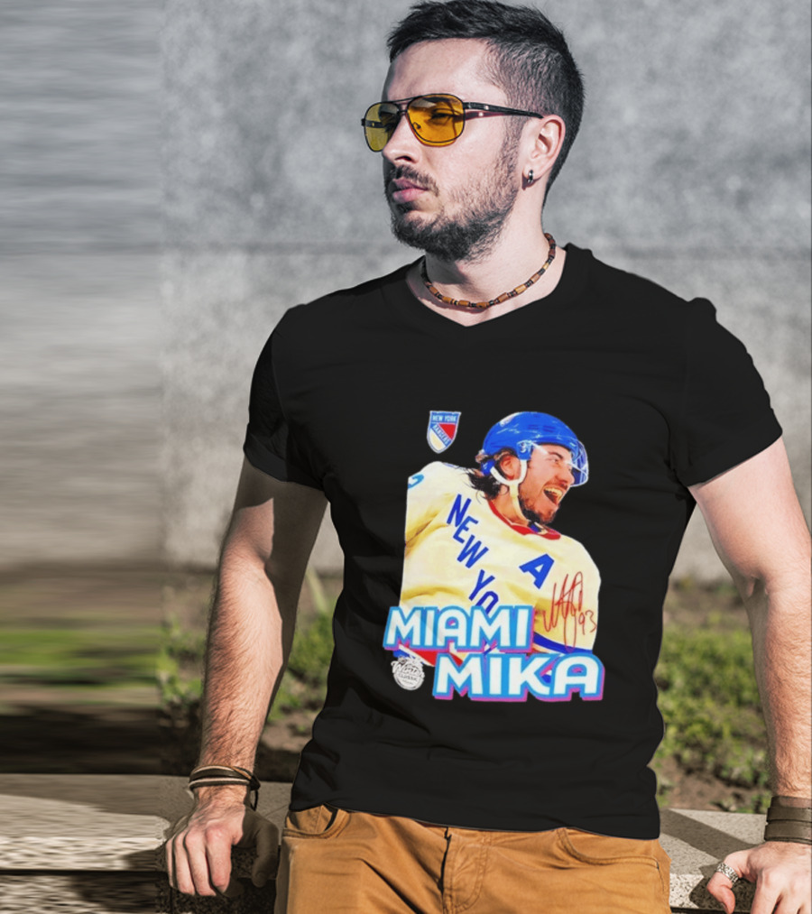 New York Rangers Mika Zibanejad Miami Mika 93 T-Shirt