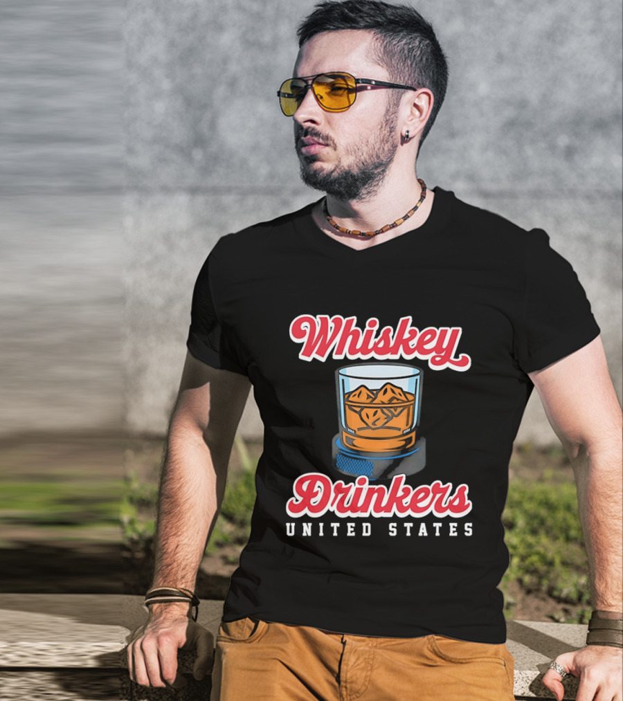 Whiskey Drinkers Ice Hockey United States Proud Fan Gear T-Shirt