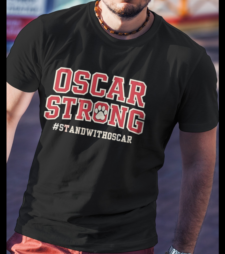 Oscar Strong Paw Print Stand With Oscar T-Shirt
