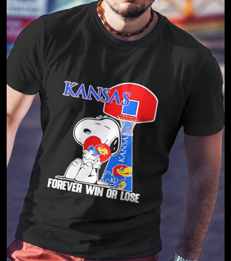 Kansas Jayhawks Basketball Snoopy Forever Win Or Lose T-Shirt