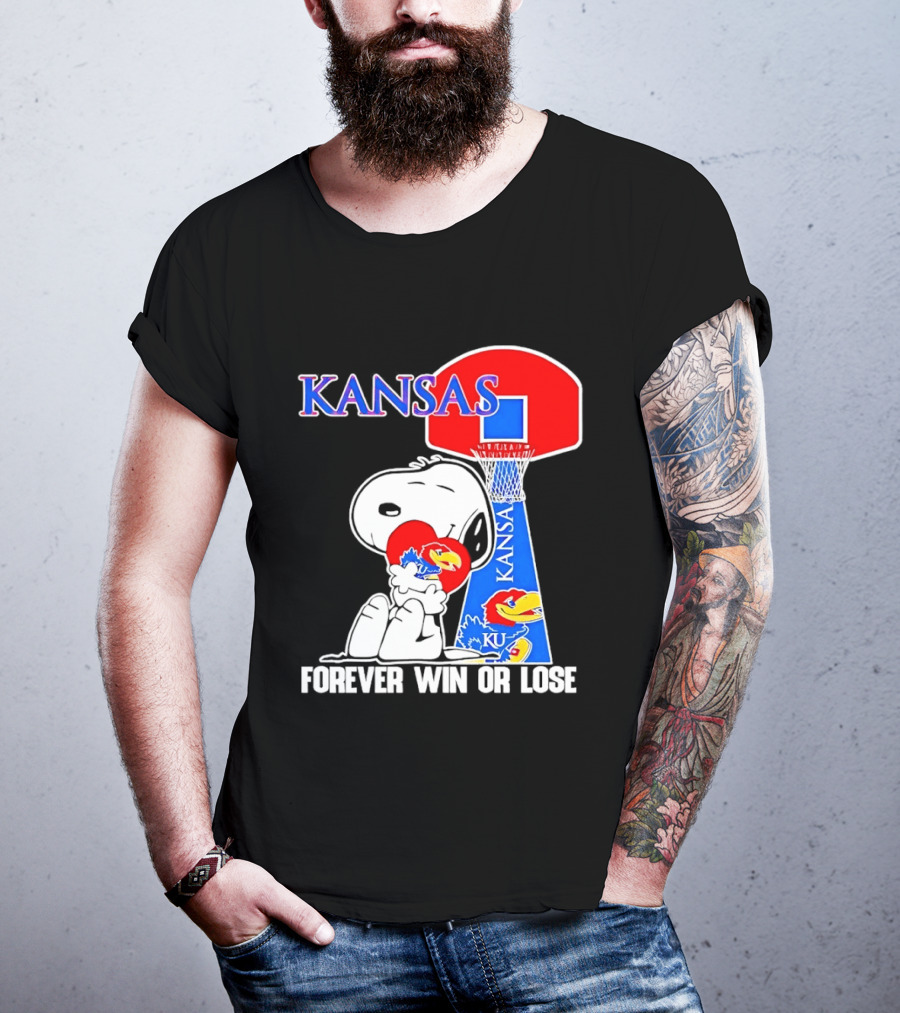 Kansas Jayhawks Basketball Snoopy Forever Win Or Lose T-Shirt