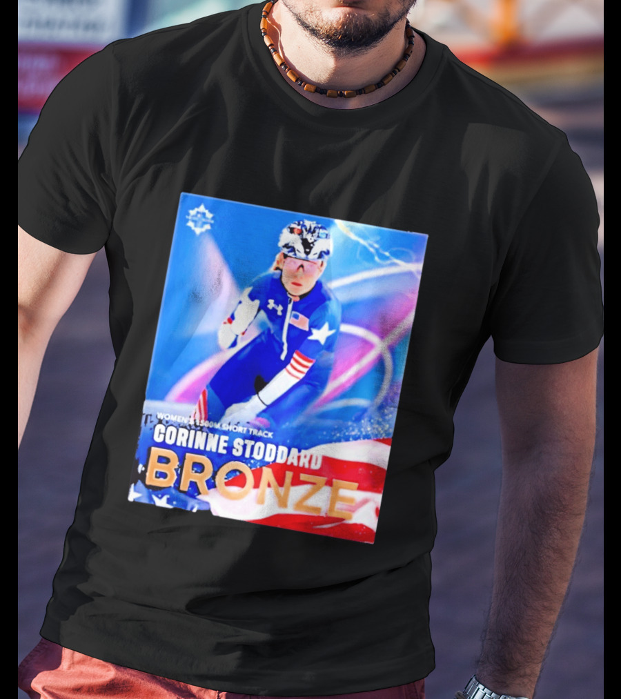 Womens 1500m Short Track Corinne Stoddard Bronze Milan Cortina 2026 T-Shirt