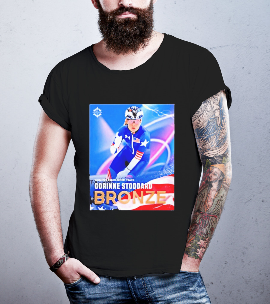 Womens 1500m Short Track Corinne Stoddard Bronze Milan Cortina 2026 T-Shirt