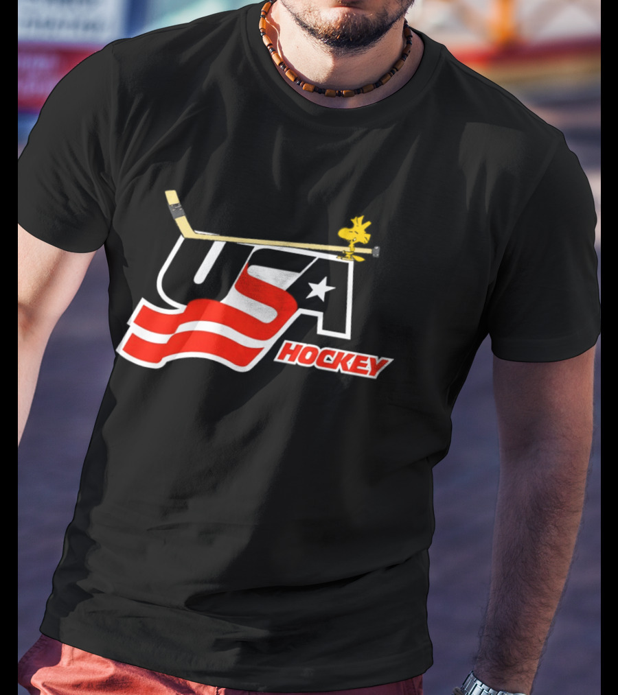 Woodstock USA Hockey With Hockey Stick T-Shirt