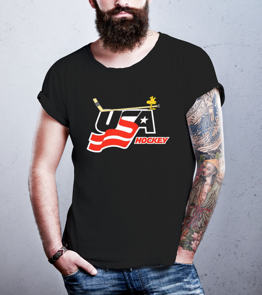 Woodstock USA Hockey With Hockey Stick T-Shirt