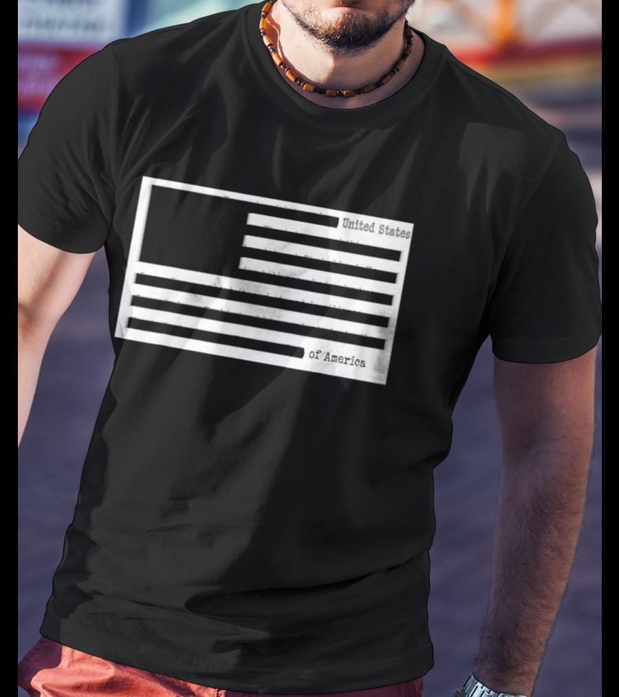 Censored American Documents Flag United States USA T-Shirt