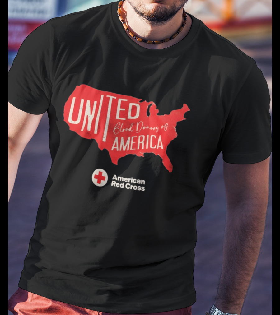 United Blood Donors Of America Map Red Cross Collaboration T-Shirt