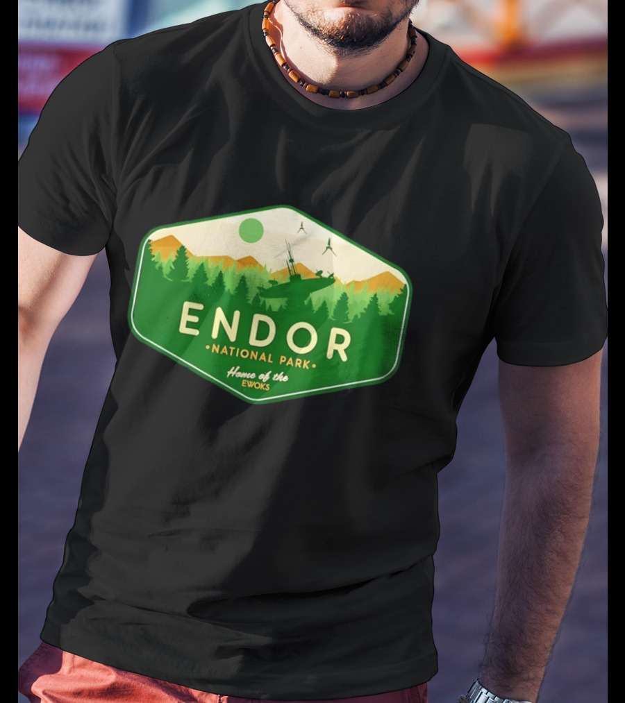 Endor National Park Home Of The Ewoks Forest Landscape Spaceships T-Shirt