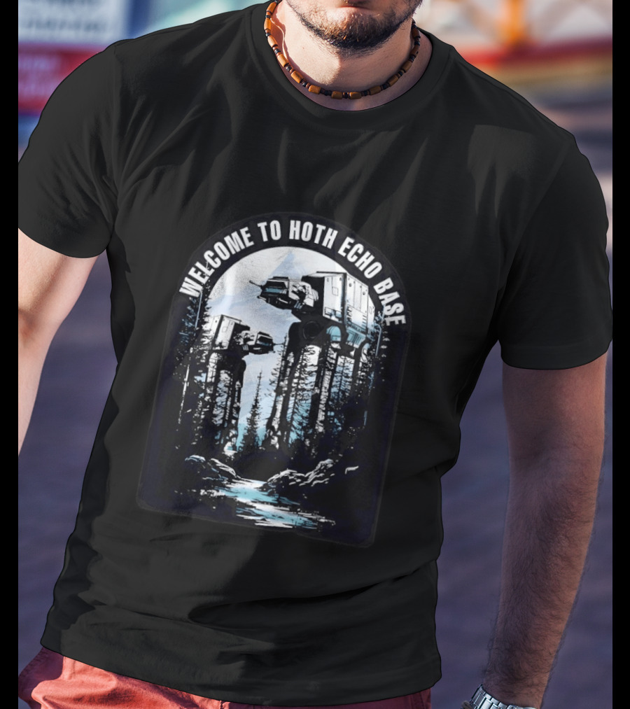 Welcome To Hoth Echo Base AT AT Walkers Forest Scene T-Shirt