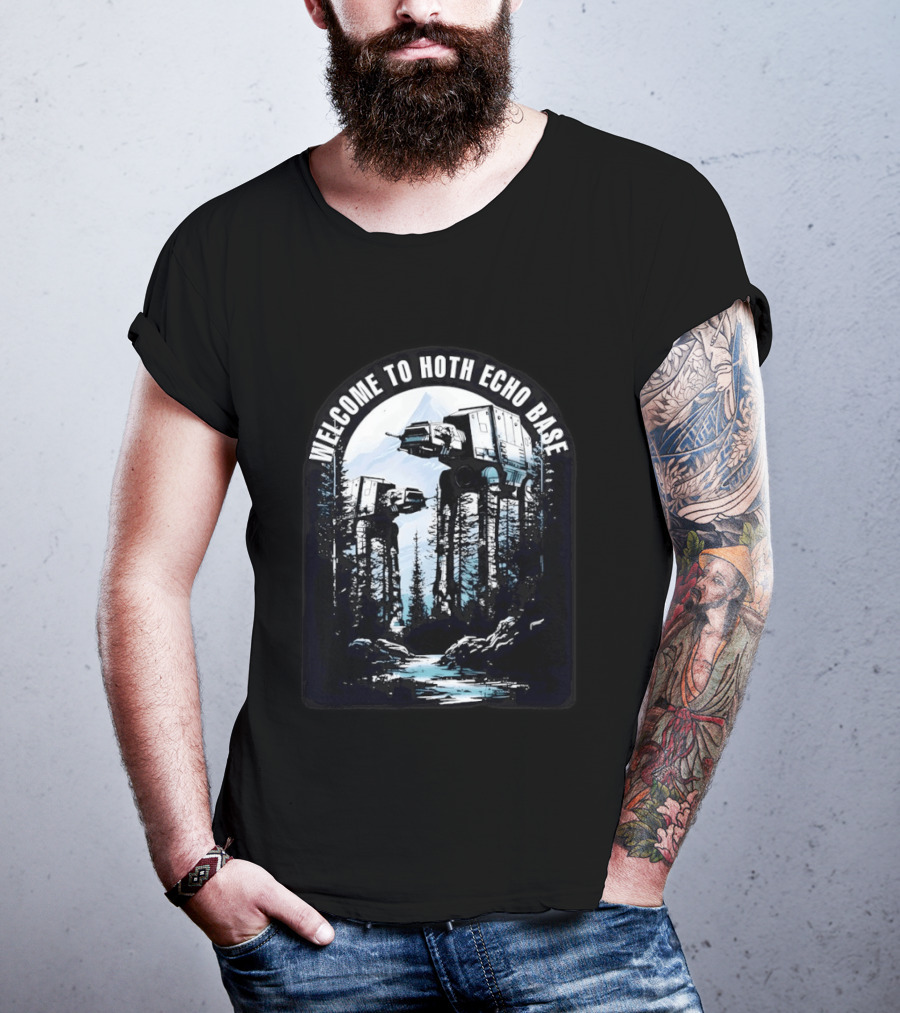 Welcome To Hoth Echo Base AT AT Walkers Forest Scene T-Shirt