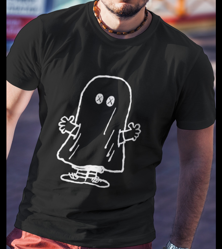 J Hope BTS Ghost White Sketch Character Drawing T-Shirt