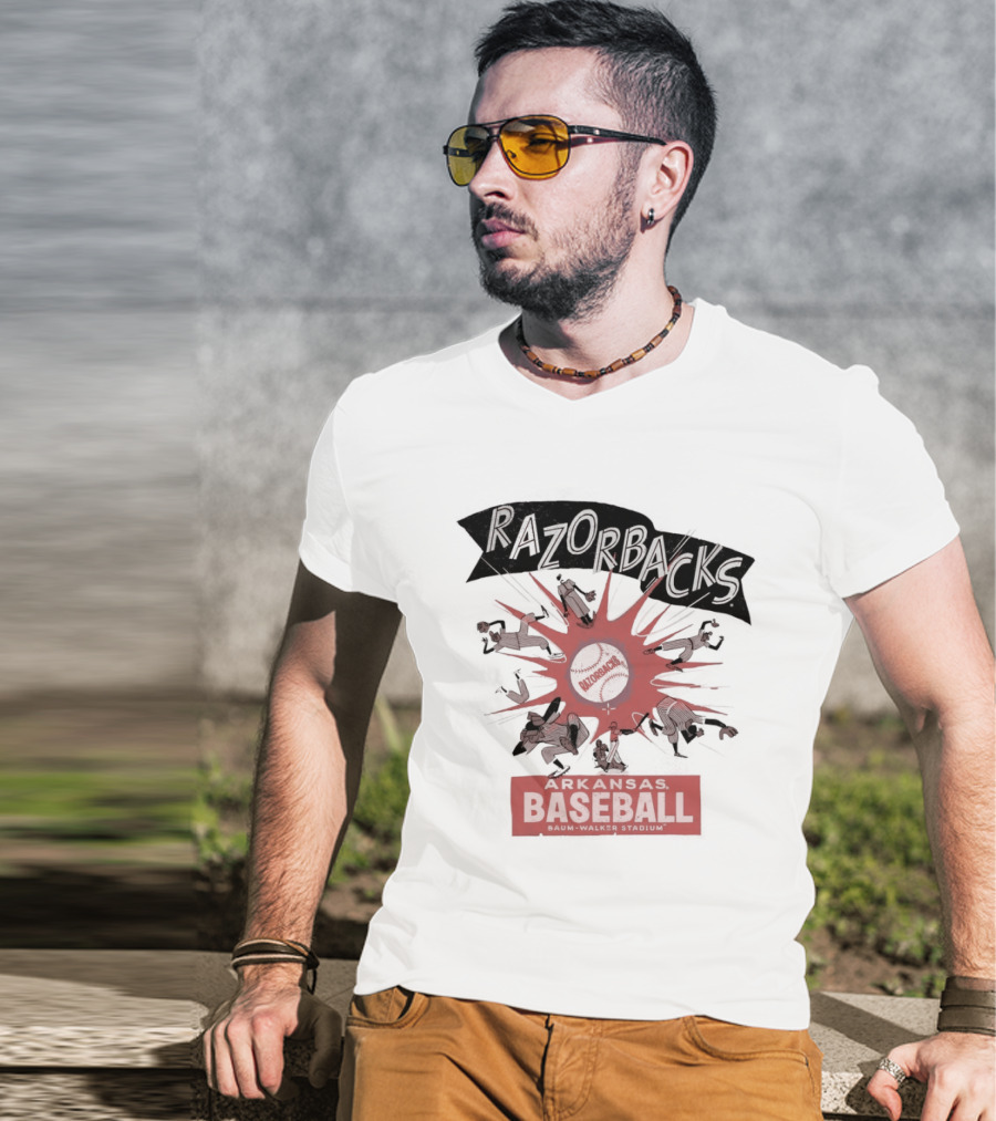 Razorbacks Arkansas Baseball The Strike Baum Walker Stadium T-Shirt