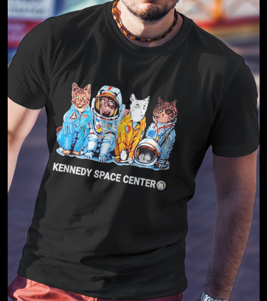 Kennedy Space Center Cats In Astronaut Suits T-Shirt